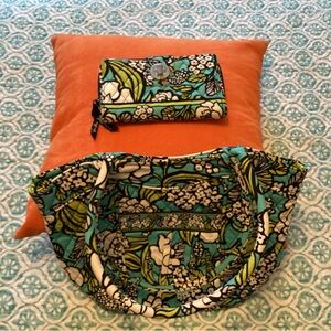 Retired style Vera Bradley bowler bag with matching wallet. NWOT